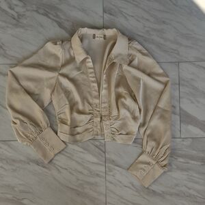 Altar'd State Cream Button-Up Blouse